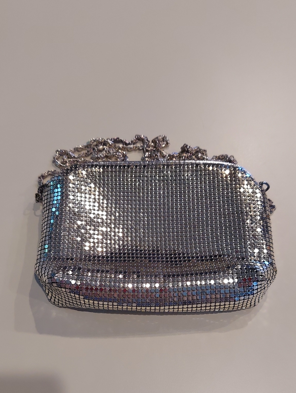Amanda Smith Silver Mesh Chain Shoulder Bag